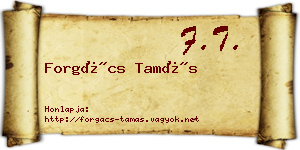 Forgács Tamás névjegykártya